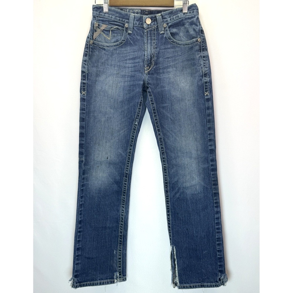 Ariat M5 Slim Outlaw Stackable Straight Leg Jeans Blue Thrashed Mens 31x34
